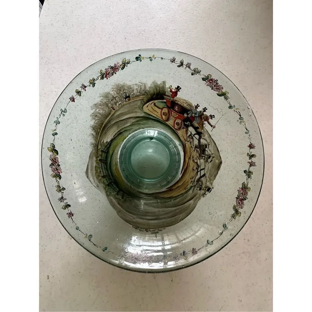 Extremely Rare Ludwig Moser Hand Blown, Hand Painted Enamel Bowl 🛑